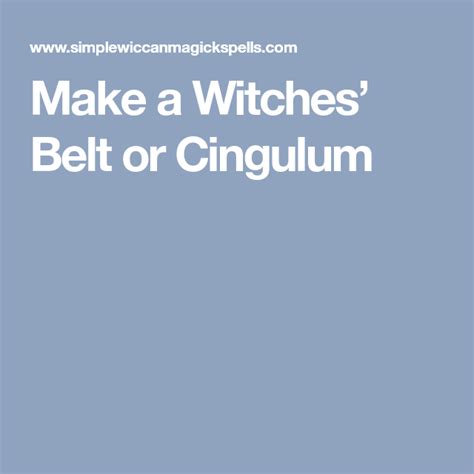 Create a DIY Witch Belt: Awaken Your Inner Enchantress